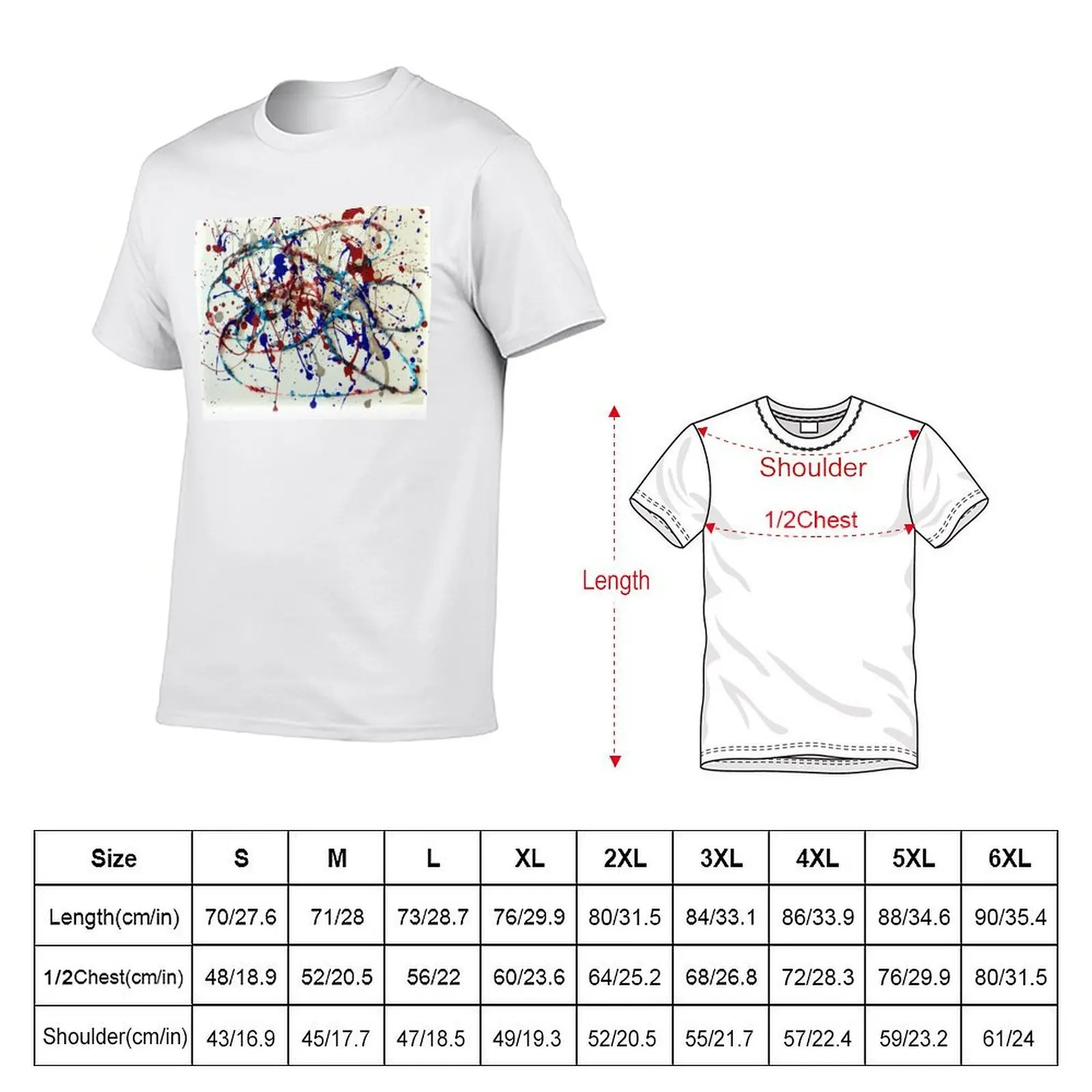 Pollock Splatter Abstract Art T-Shirt man clothes oversize t-shirts man luxury clothes men