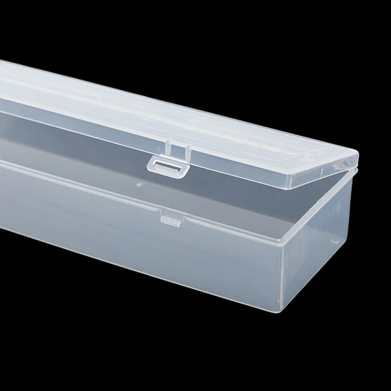 Transparente Plastic Long Square Box, Coleções De Armazenamento Caixa De Embalagem Do Produto, Dressing Case, Mini Case, Out Size 25.3x8x5cm