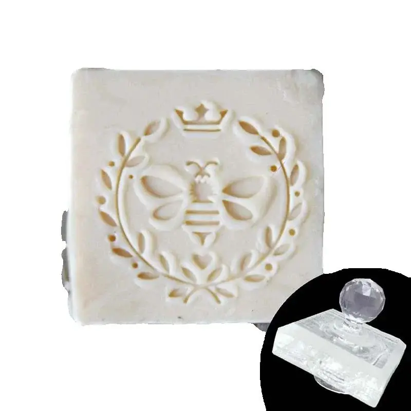 Queen Honey Handmade Soap Stamp Bee Pattern Diy Natural Soap Making Stamp Tool Transparent  Soap Chapter Custom Gift EZ0198MF