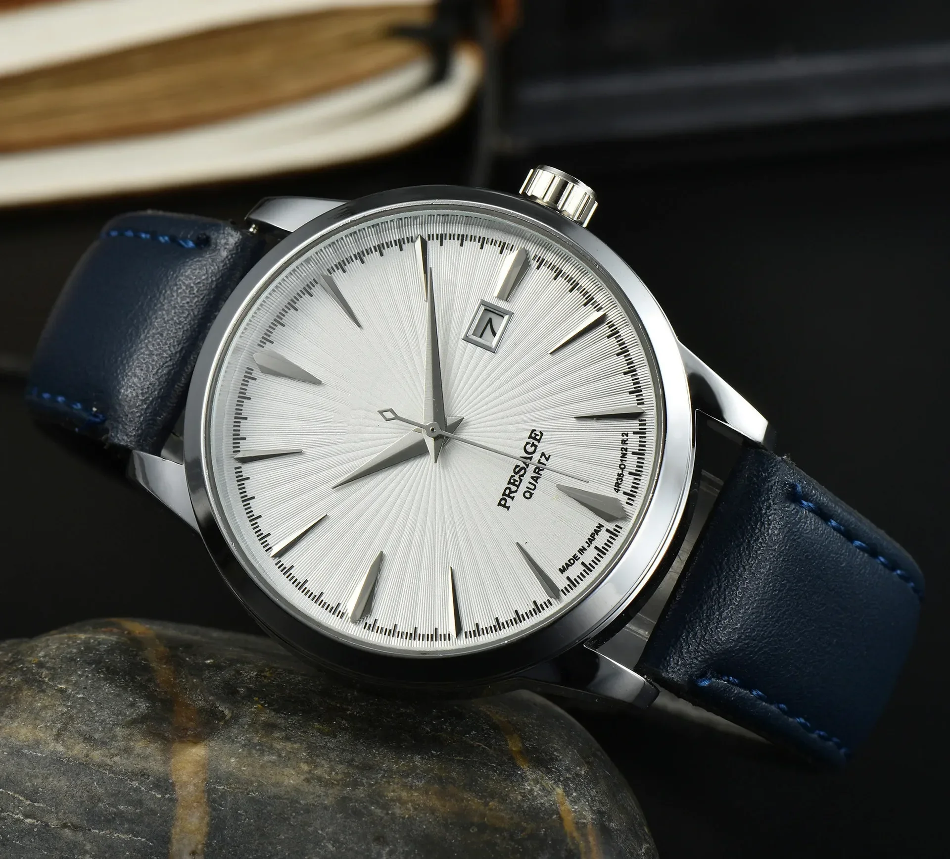 2025 New Luxury Cocktail Collection Men's Quartz Watch, Stainless Steel, Date Display, Business Casual Style, Waterproof 50M