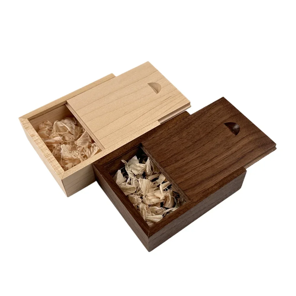 1PCS Wooden Unfinished Blank Storage Box With Slide Top for Necklace Ring Jewels or USB Wood Storage Boxes Case Home Decoration