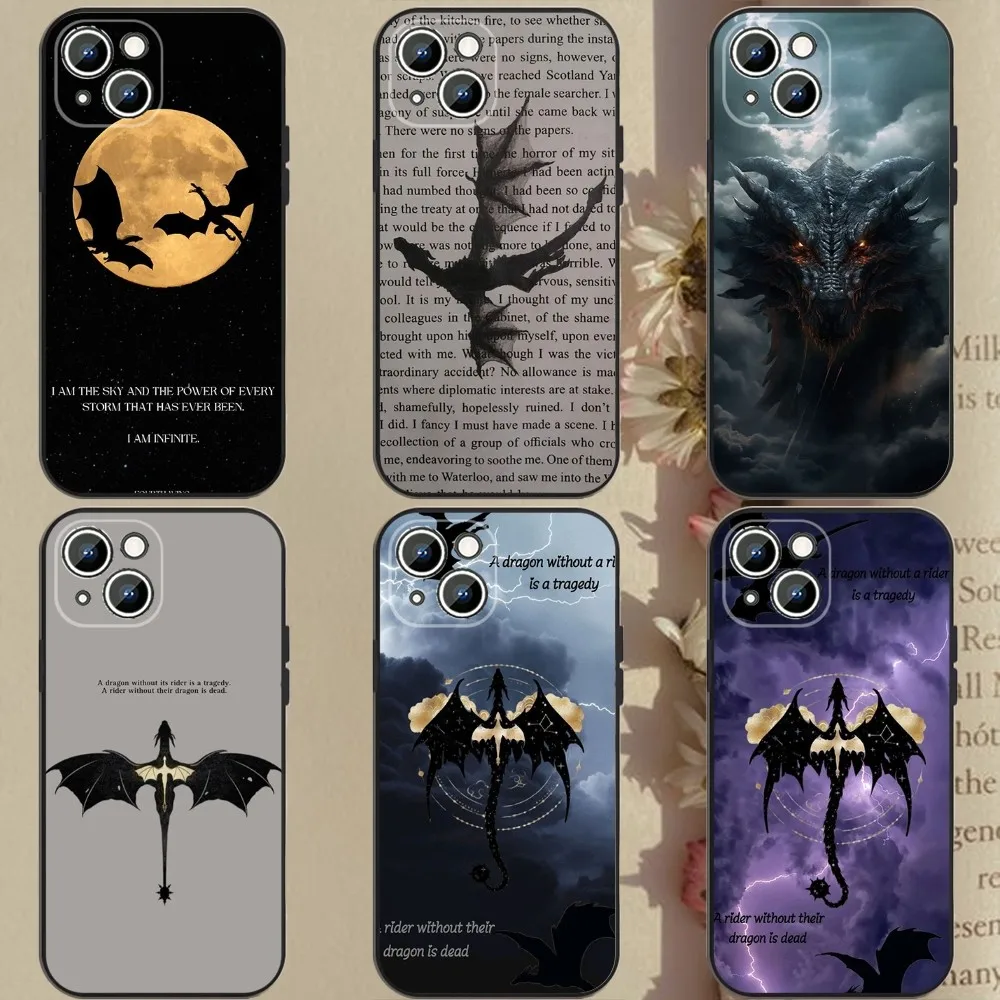 F-Fourth W-Wing Dragon  Phone Case Phone Case For Apple iPhone 15,14,13,12,11,XS,XR,X,8,7,Pro,Max,Plus,mini Silicone Black Cover