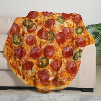 1pc Warm and Cozy Pizza Flannel Blanket - Perfect for Travel and Home Use