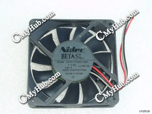 For Nidec D07R-07T2S3 03A1 DC7V 0.05A 7015 7CM 70MM 70X70X15MM 3pin Cooling Fan D07R-07T2S3 03A1