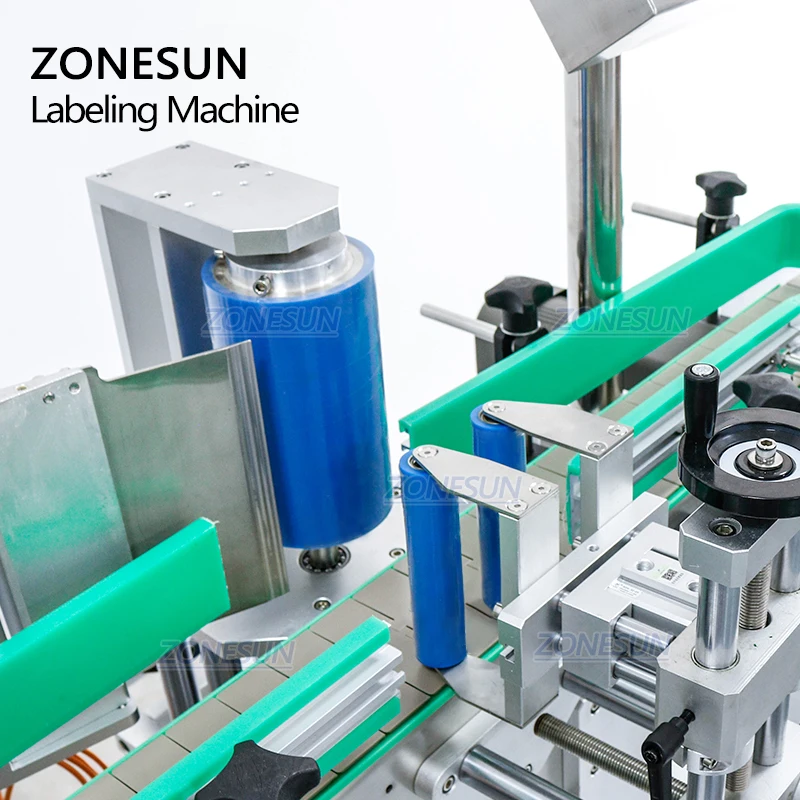 ZONESUN Automatic Vial Glass Jar Can Sticker Wine Water Bottle Labeler Double Side Labeling Machine For Round Bottles