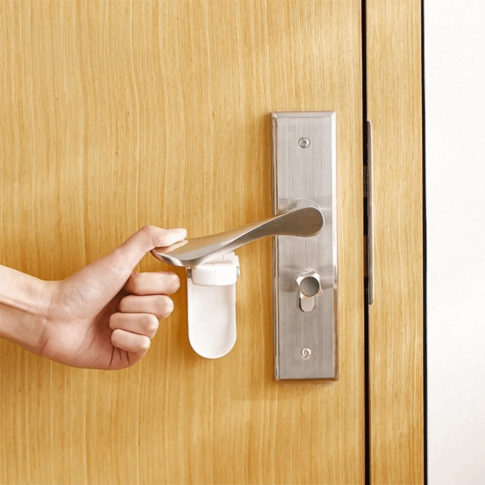 New No Tools Required Door Lock No Adhesives Required Simple Install Unisex Proof Door Lock Door Knob Safety Lock Renters Use