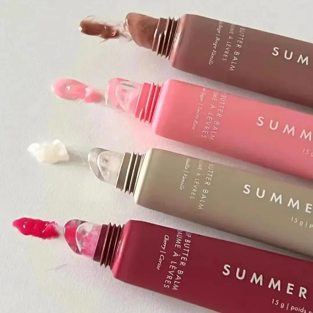Summer Friday's Vanilla Beige Lip Balm Moisturizing Transparent Lipstick Set Smooth Soft Tube Mirror Lip Gloss Lip Makeup