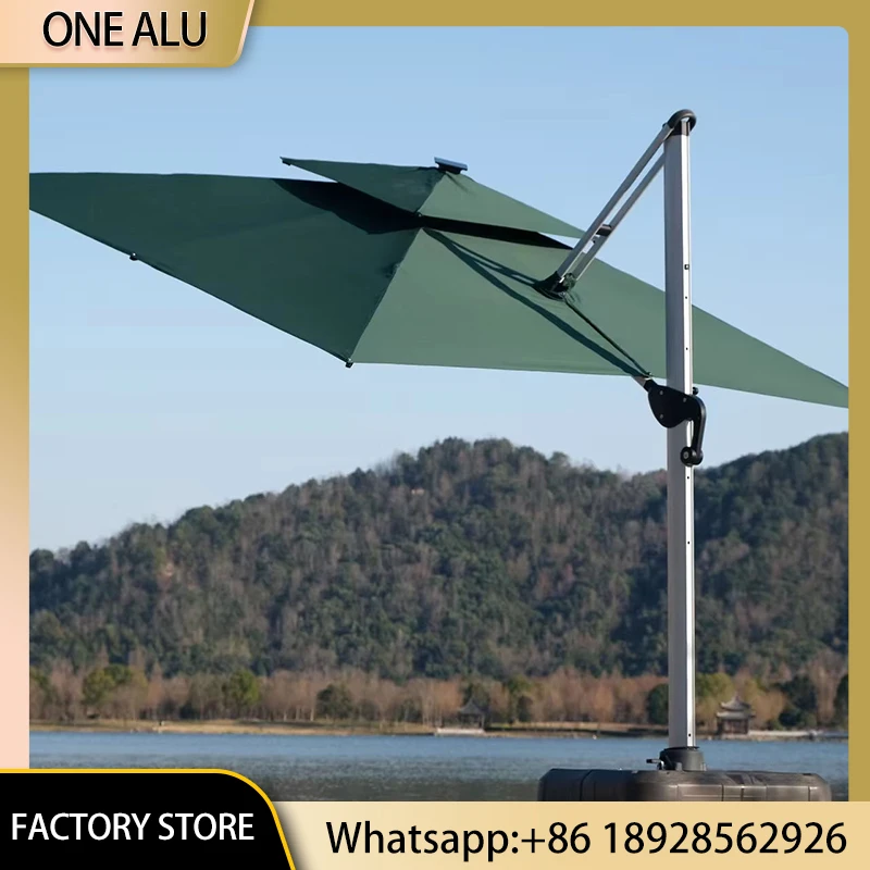 

Modern Cantilever Patio Umbrella, Heavy Duty Outdoor Offset Umbrella for Resort Pool Deck Garden