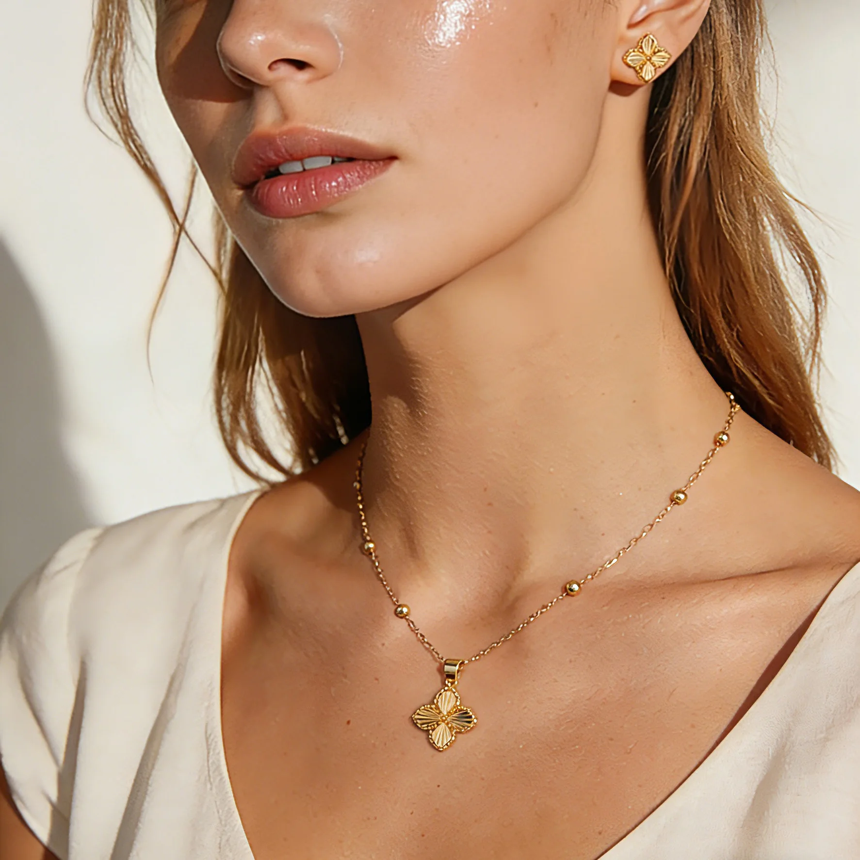 Romantisches 2-teiliges Schmuckset mit Anhänger, Halskette und Ohrringen, perfekt für Frauen, Bräute, Hochzeiten, Geschenke und Mädchen-Geburtstage – Detail 24