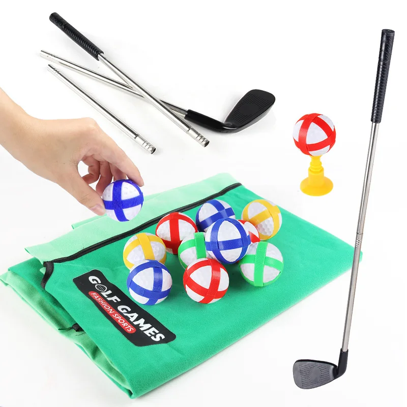 เกมกอล์ฟครอบครัวแบบพัตต์ ของเล่นกีฬาแบบอินเทอร์แอคทีฟสำหรับพ่อแม่ลูก พร้อมเสื่อและเป้าหมาย กิจกรรมสนุกๆ ทั้งในร่มและกลางแจ้งสำหรับทุกเพศทุกวัย