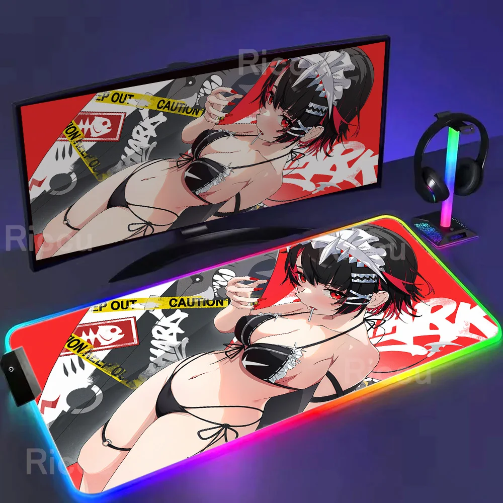 

RGB Mouse Pad Zenless Zone Zero Mouse Pad ZZZERO ZZZ Ellen Joe Large Kawaii Laptop Gaming Keyboard Non-slip 900×400mm Desk Mats