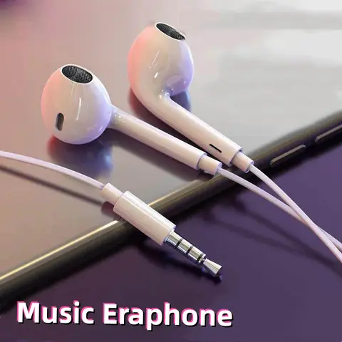 Android, Samsung, iPhone 및 iPad용 마이크가 포함된 볼륨 조절 헤드폰, 3.5mm 잭이 포함된 경량 유선 이어폰