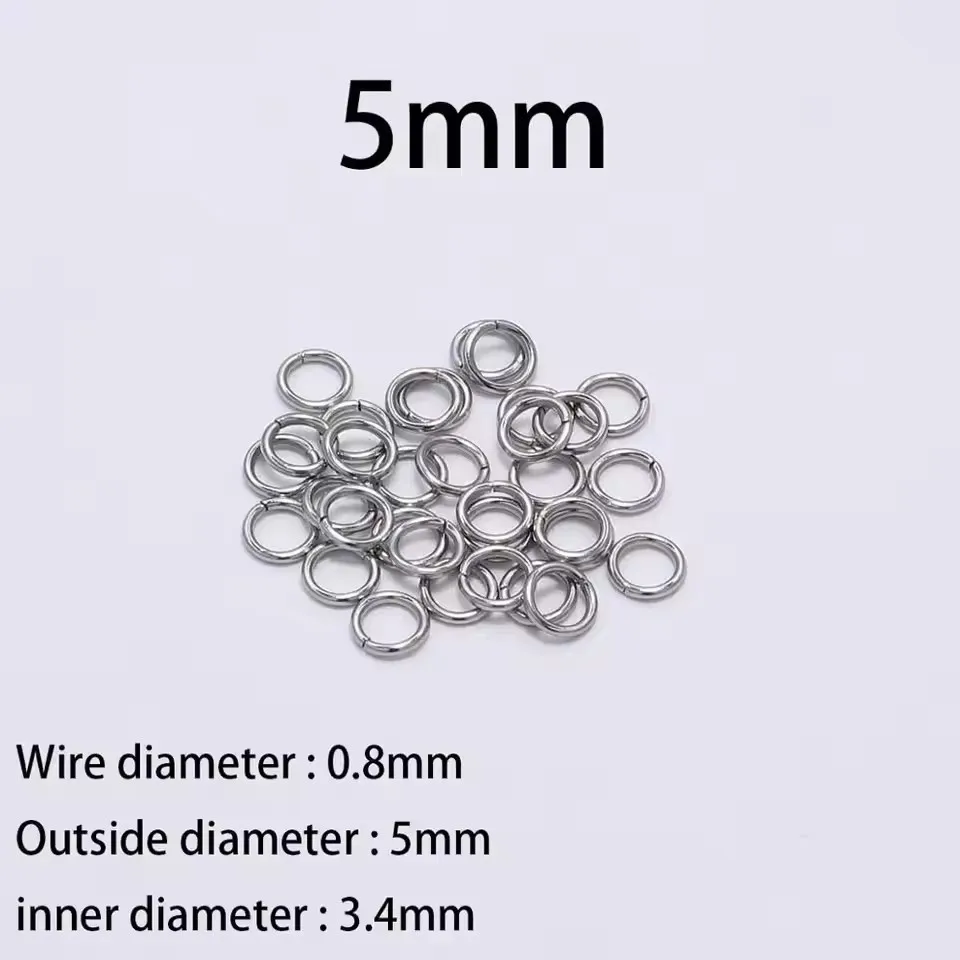 200 stuks 3-10mm roestvrijstalen splitringen, open enkelvoudige lussen, jump rings, connectoren voor DIY sieraden maken, fournituren en accessoires
