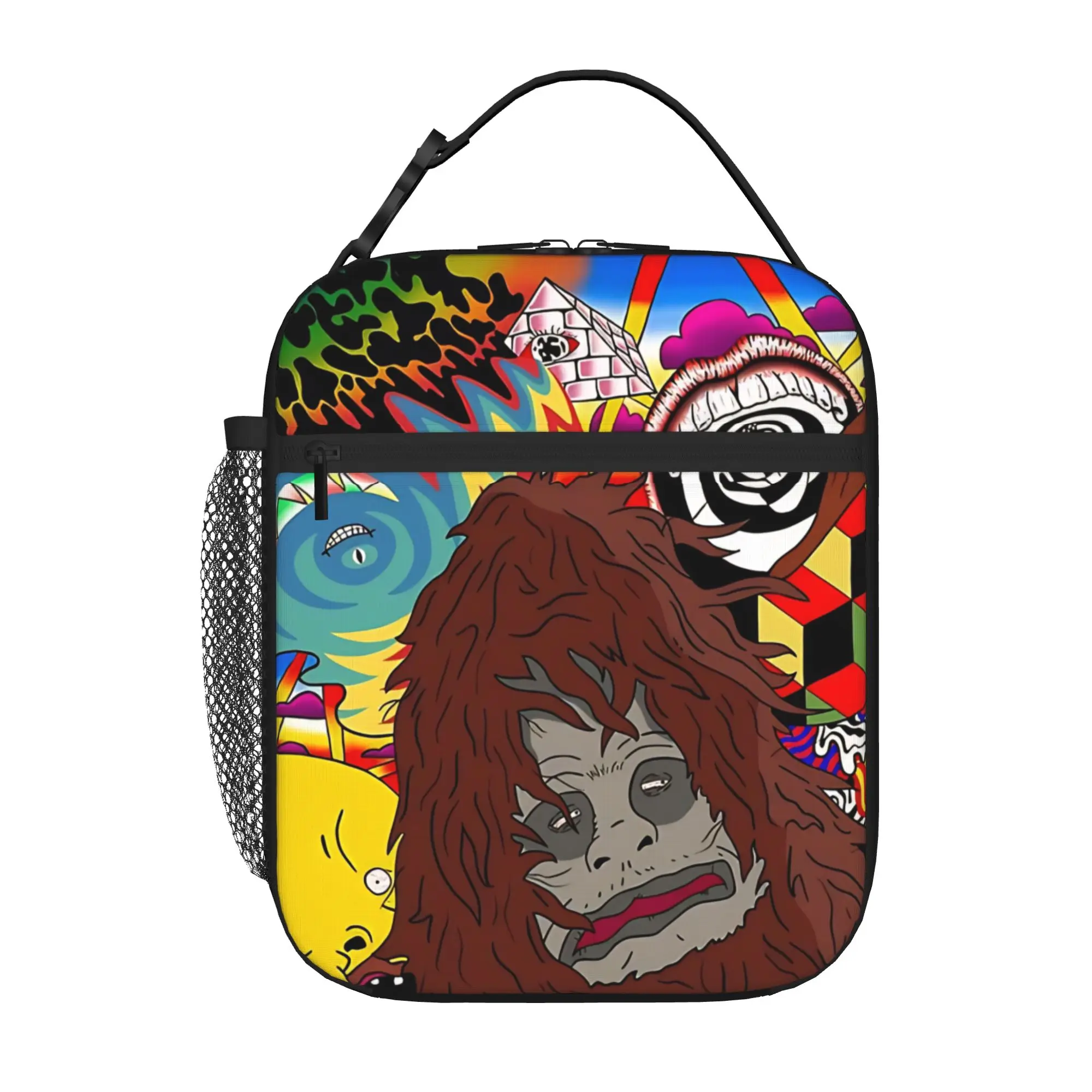 1 Piece Portable Lunch Container simple square character  Zipper Closure Durable Pocket The Big Lez Show For Lunch Box Bag