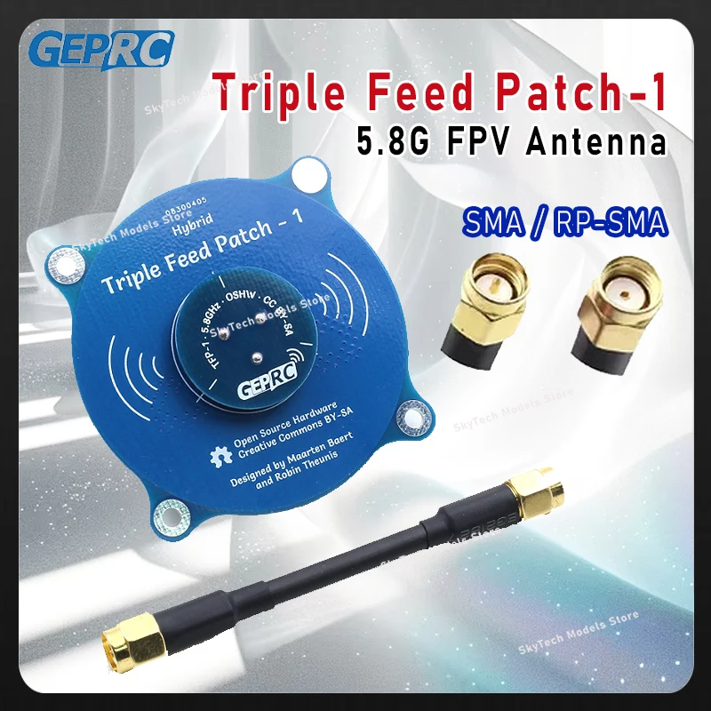 GEPRC Triple Feed Patch-1 5.8G FPV Antenna - 9.4DBI Circular Polarized RHCP LHCP Compatible with Fatshark Skyzone FPV Goggles