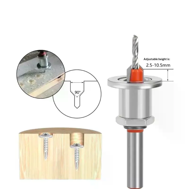 Adjustable Countersunk Drill Countersink Drill Bit Adjustable Carpentry Reamer Chamfer Screws Wood Screws Precision Cone Holes‌