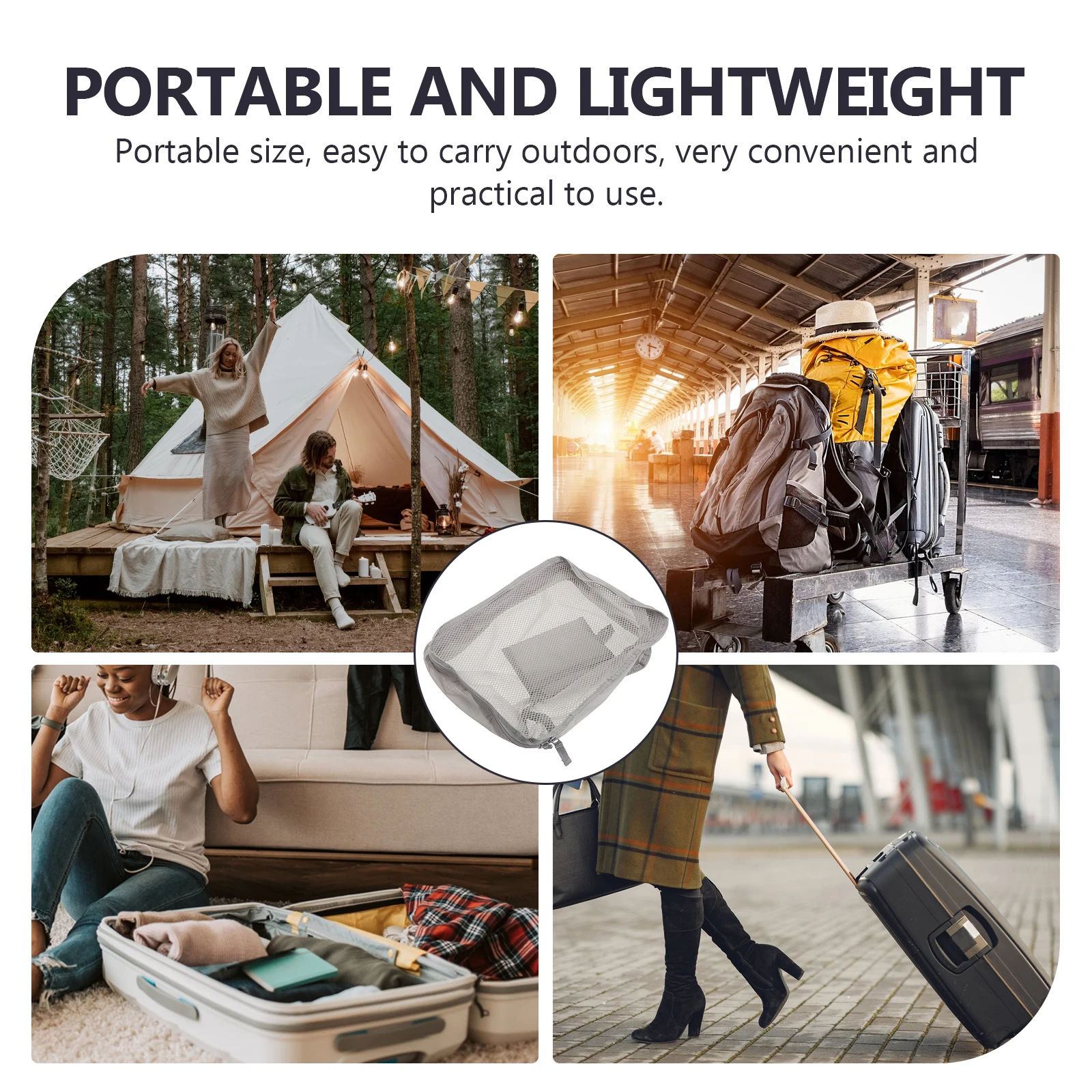 

Travel Storage Bag Women Toiletry Polyester Lightweight Portable Outdoor Use Zipper Design Capacity Makeup Bag Pouch Gifts