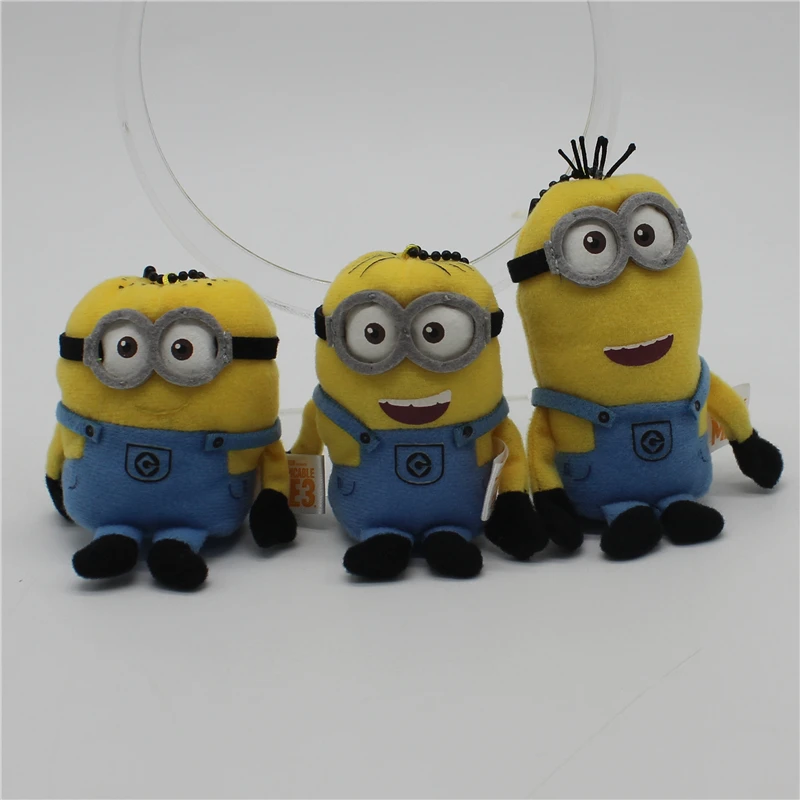 Despicable Me 3 Kevin Bob Minions Doll Keychain Cute Minion plush finger puppet Children'0s Toy Party Gift