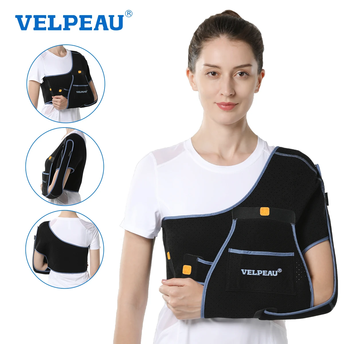 

Дышащий слинг VELPEAU для разрыва манжеты вращающегося, перелома и вывиха предплечья, иммобилайзер плеч для сна