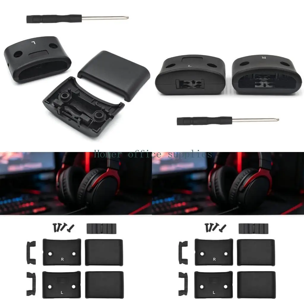 K43B Left Right Headphone Clip Cover Replacement Headband Side Cover Slider Kit for Cloud II, Headband Repair Parts Set with