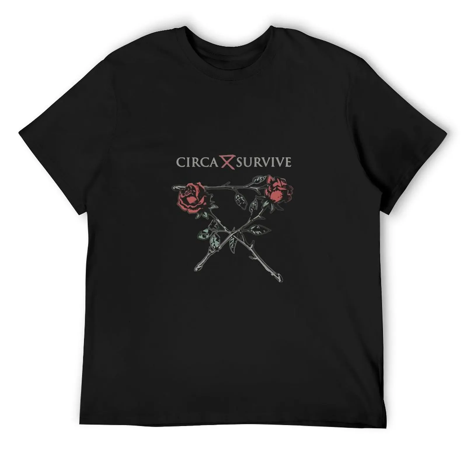 Футболка Circa Survive Red Rose, хлопковые мужские футболки, винтажная рубашка с аниме, одежда больших размеров, мужские высокие футболки