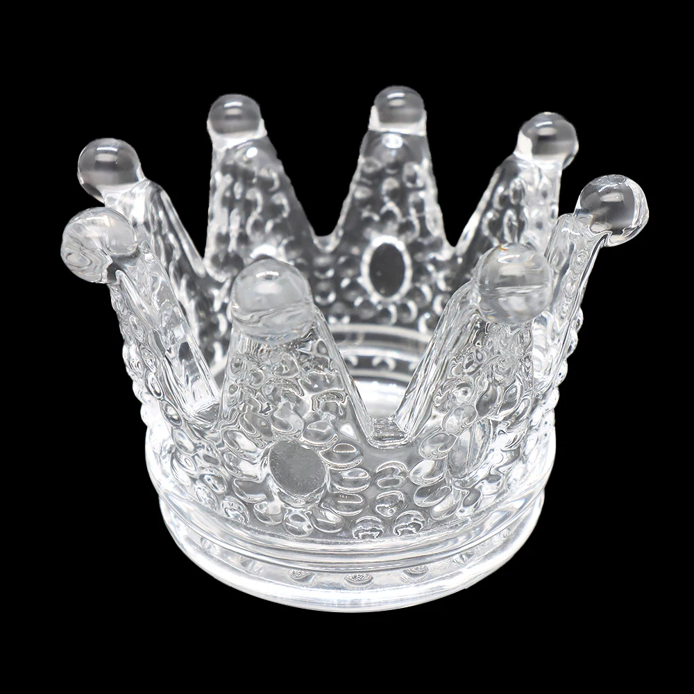 1PC Nail Art Dappen Dish Crown Nail Supplies Glazen Schotel Voor Acryl Vloeibaar Poeder Kristallen Kom Glazen Beker nagel Pen Remover Houder