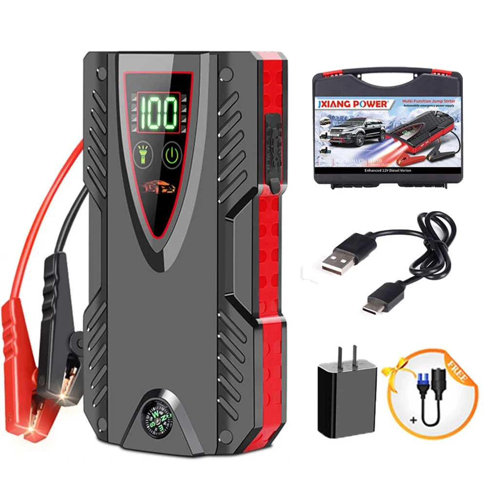 

99800mah 1000A 12V Jump Starter Voor Auto Batter Portable Power Bank Emergency Batterij Booster Starten Charger Voor Car 6.0L