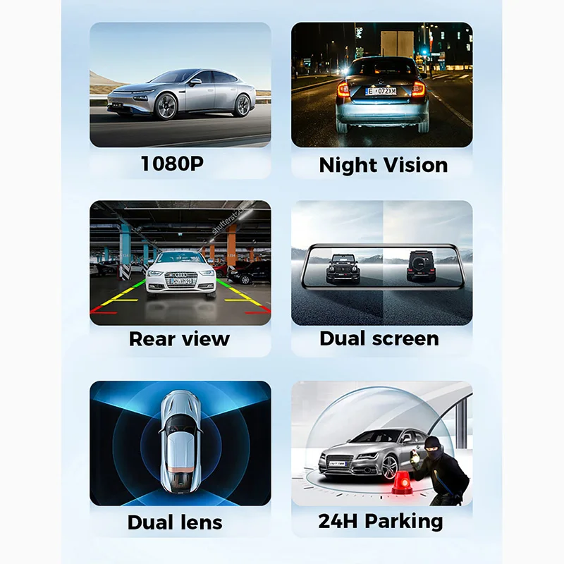 Car DVR Rear View Mirror Recorder HD Video 10 Inch Dash Cam Sony Lens Ultra HD 1920*1080P Camera Streaming Rearview Mirror