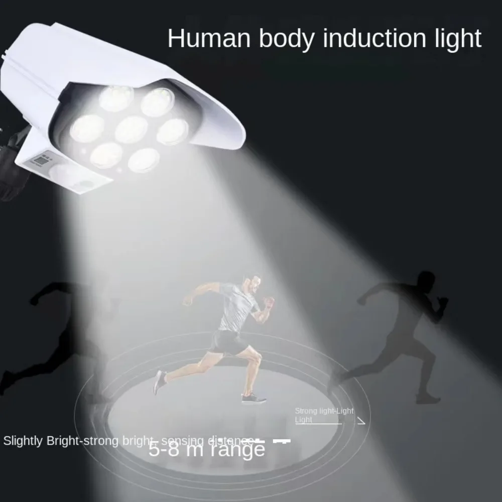 Outdoor Waterproof Solar Sensor Light Simulation Surveillance Camera LED Garden Light Outdoor Wall Lights with Remote