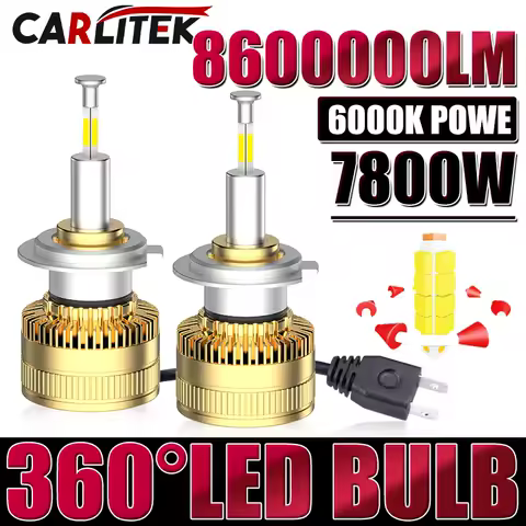 H7 H11 H1 LED 360 7800W for Projector Lenses LED H8 H9 HB3 9005 HB4 9006 Hir2 9012 Headlight Bulbs 6000K LED Fog Light 12V 24V