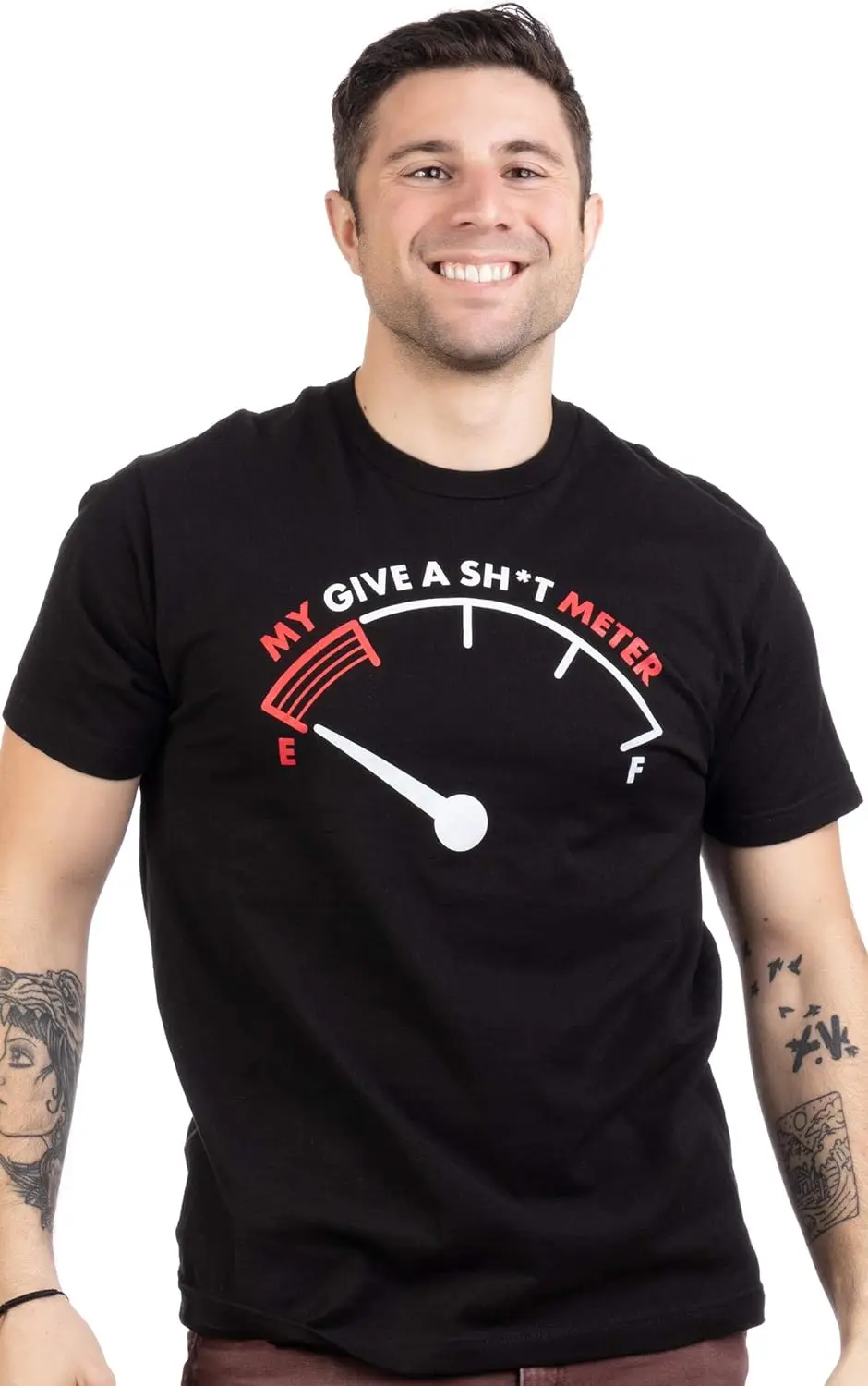 My Give a Sh*t Meter is Empty | Funny Sarcastic Saying Comment Joke Men T-Shirt