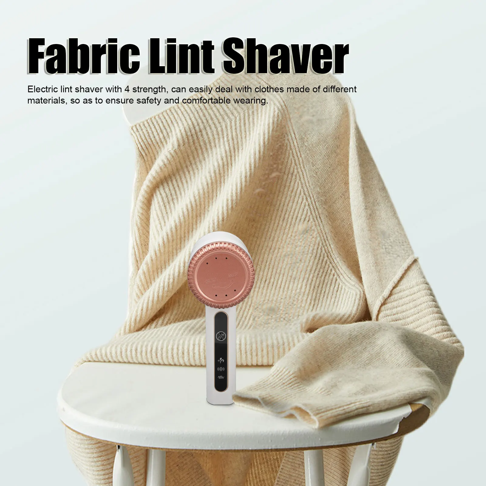 

Electric Lint Shaver 4 Strength Stainless Steel Cutter Rechargeable Fabric Lint Remover White