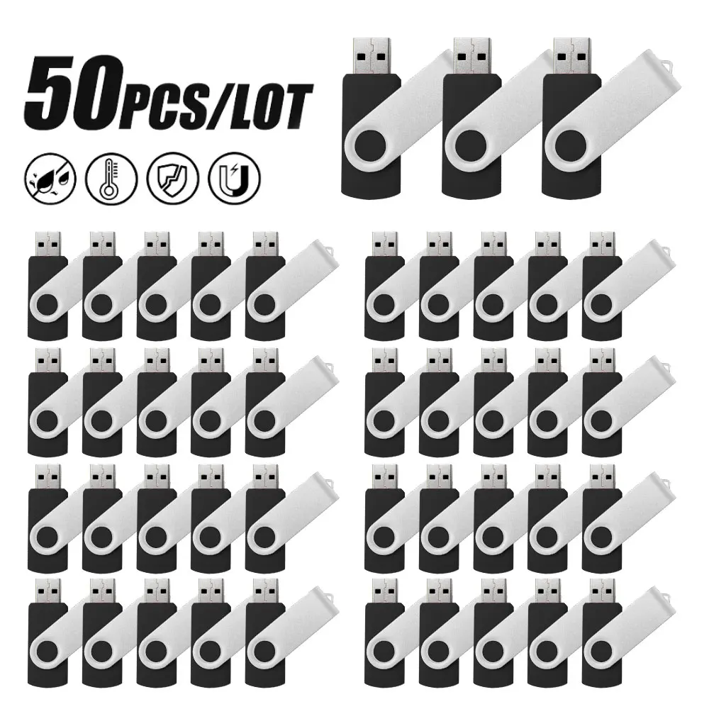 

50PCS/Pen Drive Wholesale Free Custom Logo USB Flash Drive Multiple Color Options 4GB 8GB 16GB 32G 64GB Memory Flash Disk 2.0
