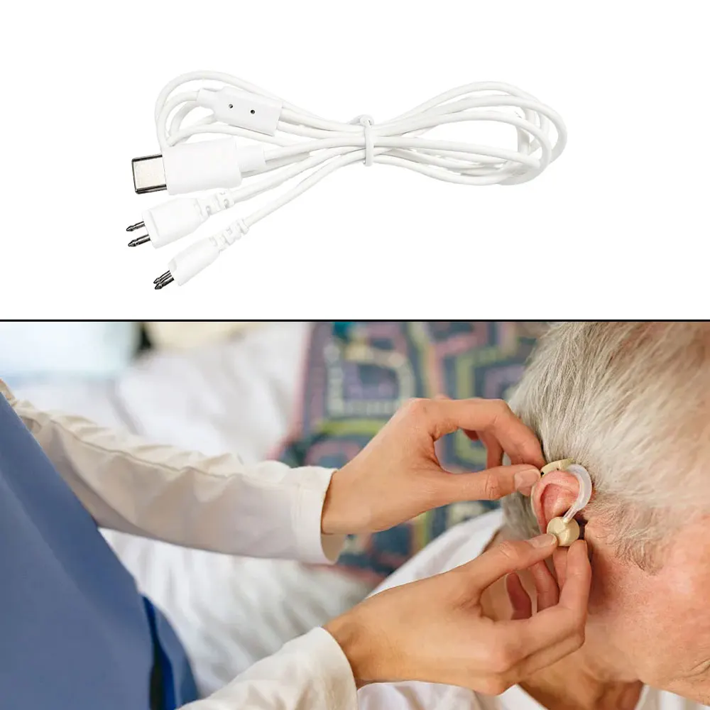 75cm TPE Hearing Aid Earphone Cable 2 Pin Single/Dual Head Hearing Aid Connection Cable Hearing Aid Accessories