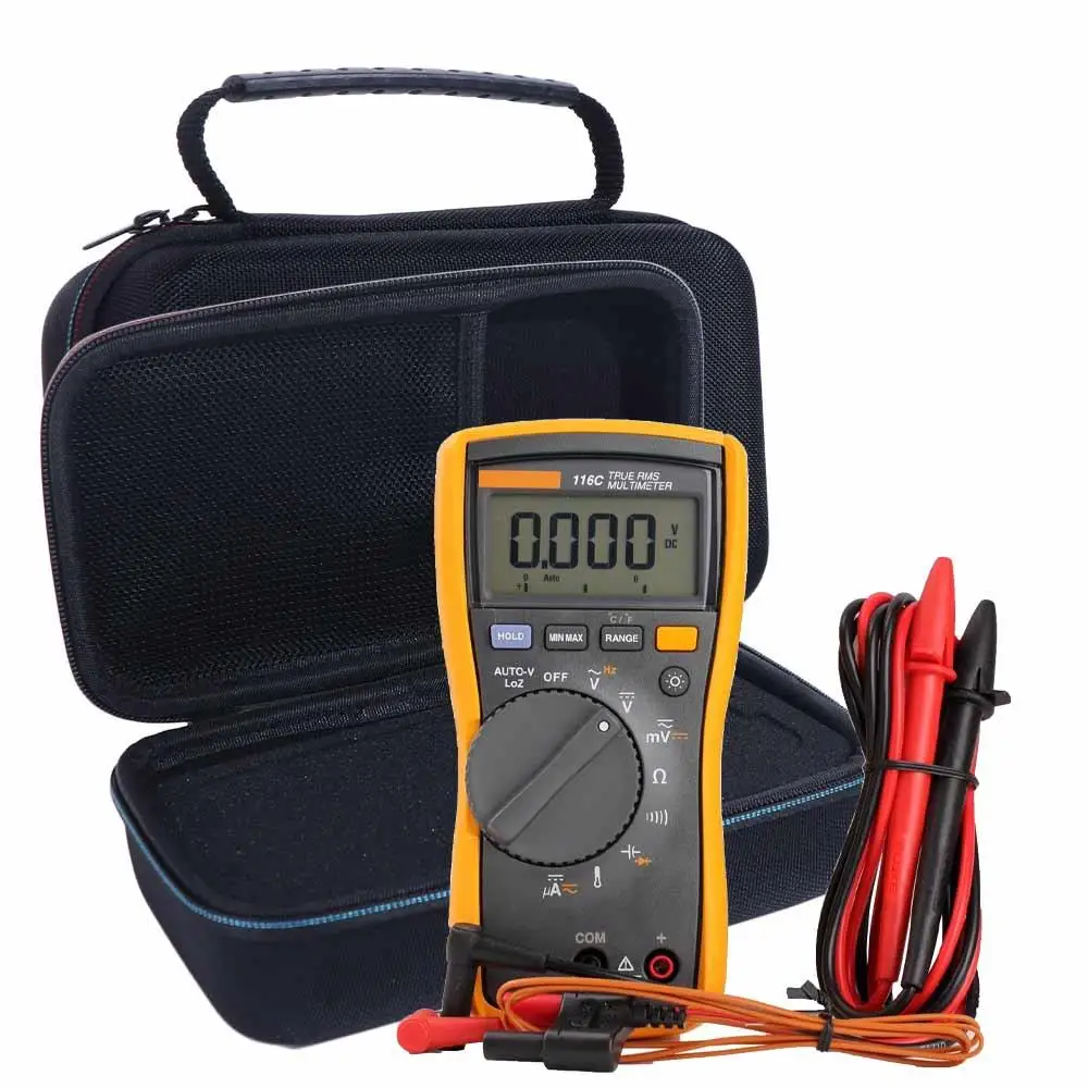 Portable Multimeter Storage Bag Shockproof with Handle Tool Organizer Hard Case with Mesh Pocket Tool Bag Case