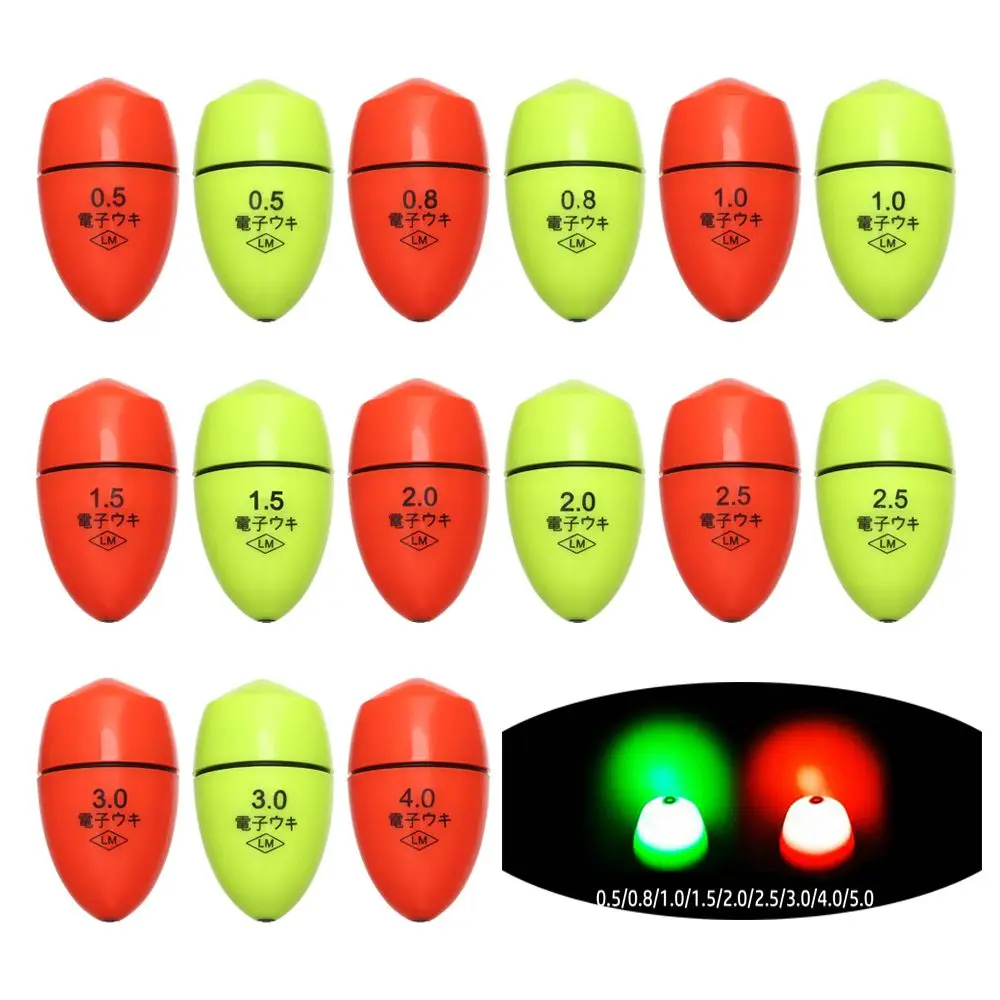 0.5/0.8/1.0/1.5/2.0/2.5/3.0/4.0/5.0 Electronic Float Red Green Rocky Fishing Float Luminous Float Night Sea Fishing Accessories