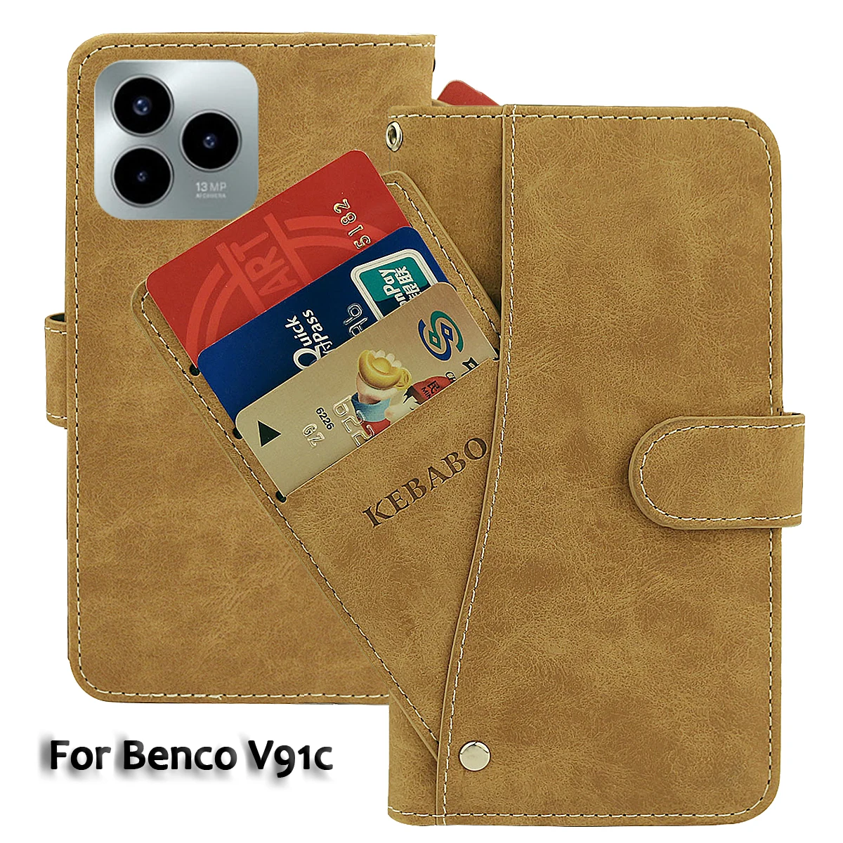 Vintage Leder Brieftasche Benco V91c Fall Flip Luxus Spezielle Karte Slots Abdeckung Telefon Schutzhüllen Taschen