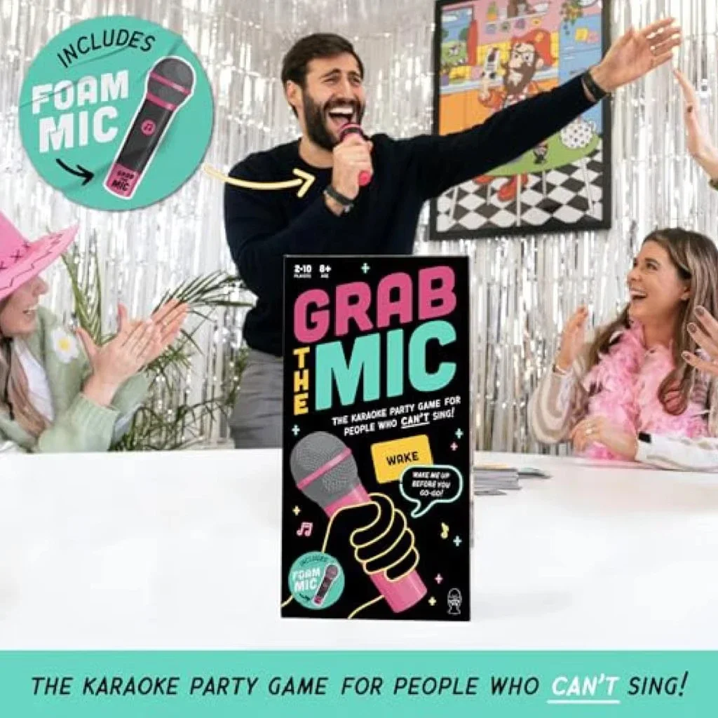 Lucky Egg Exciting Grab The Mic The Family Karaoke Game 2-10 Players Board Game for Bad Singers - 250 Lyric Cards Singer Game