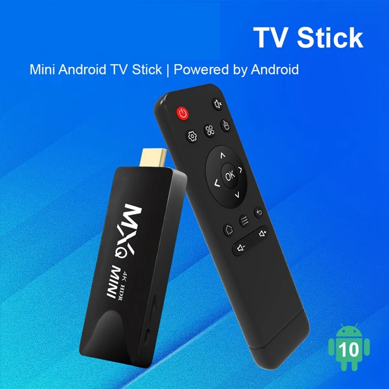 Mini Smart TV Stick Android 10 Quad Core Support 4K Play Store 2.4G Wifi TV Stick Android H.265 Media Player Set