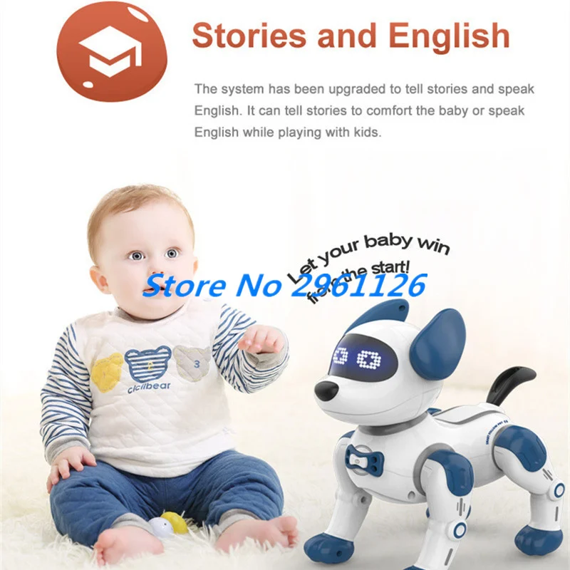 Sing Dance Kids accompagnare telecomando Robot Dog 2.4G Eyes Glow Cute Fun Styling Touch Interaction Electric RC Robot Dog Gift