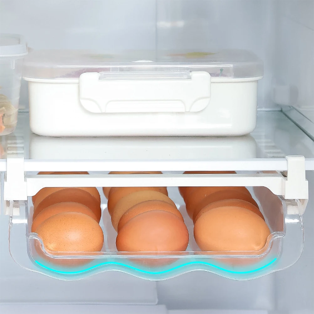 

Egg Carton Refrigerator Storage Box Organizer White Container Plastic Material Safe Lightweight Deepen Trough For Eggs Duck Eggs