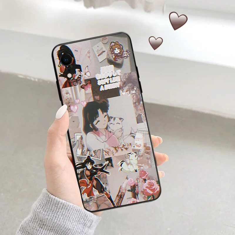 Phone Case For iphone 16Plus XR XSMax 15 14 13 12 11 16 Pro Max Mini 7 8 15Pro Inuyasha Sesshomaru Black Soft Protective Cover