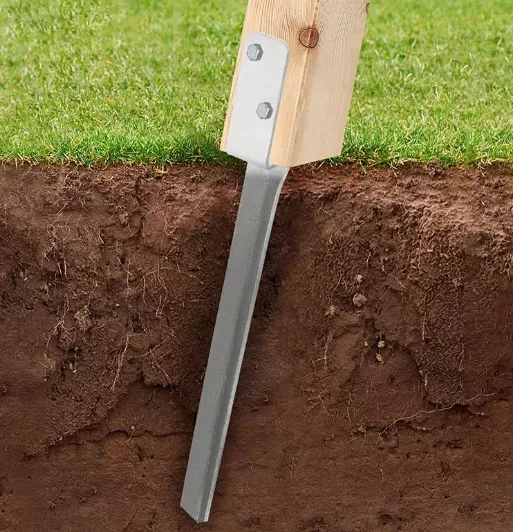 4 Pieces Fence Post Anchors Grounding Stakes Stable Structure Easy to Install Weather Resistant Heavy Duty Ground Nails