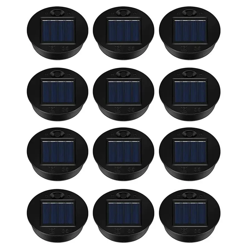 12 Pack Replacement Solar Light Parts Solar Light Replacement Tops Waterproof LED Solar Panel Lantern Lid Light Outdoor view 6