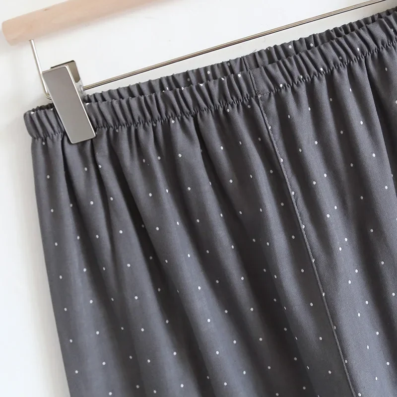 طقم بيجامات كيمونو رجالي لربيع وصيف من القطن الرقيق فضفاض مناسب بنصف كم طقم ملابس نوم مقاس كبير