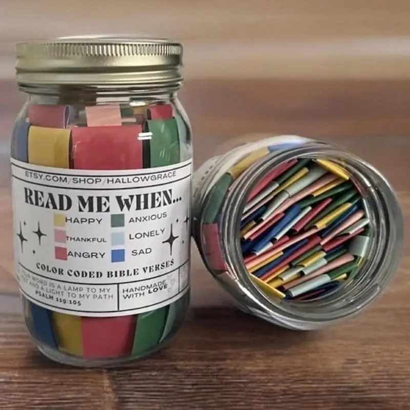 Handmade Bible Verses In A Jar With 67 Color Codes Message Unique Prayer Cards For Inspire Happiness Christmas Gift For Family