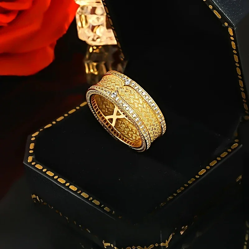 New Yellow Diamond Diamond Ring 925 Silver Gold-plated Antique Wheat Ear Neutral Cold Style Retro Wedding Jewelry