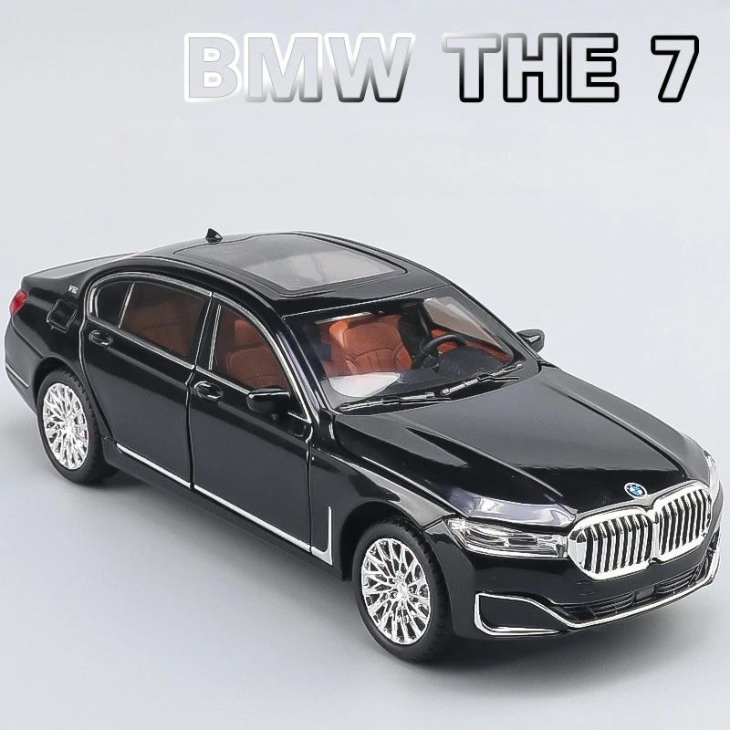 

1:24 BMW 760LI 7, высокая имитация литья под давлением, модель автомобиля из металлического сплава, звуковой свет, коллекция детских игрушек, подарки