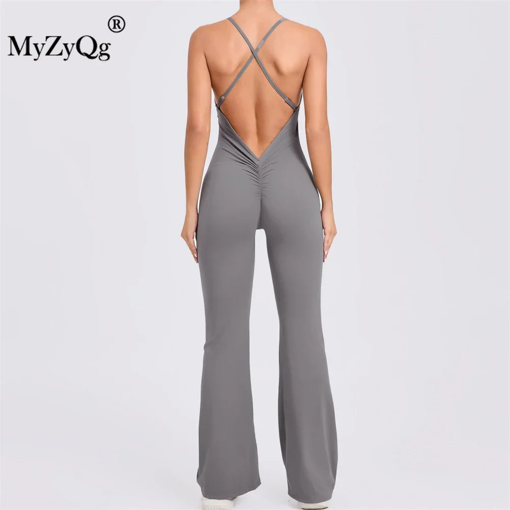 MyZyQg-Combinaison de danse de ballet aérienne pour femme, dos creux, beauté, yoga, haute élasticité, fitness, sport, course à pied, survêtement, salle de sport