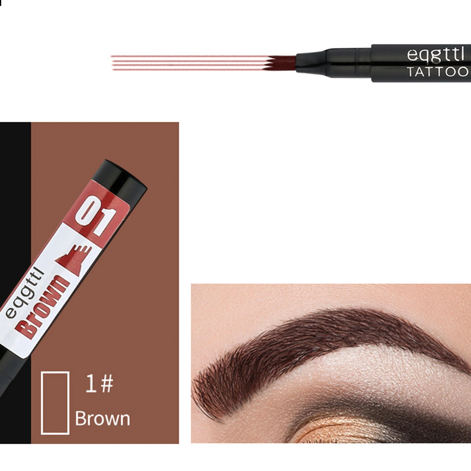 4 Tip Sweatproof Liquid Eyebrow Pencil Long-Lasting Liquid Eyebrow Marker For Home/Travel